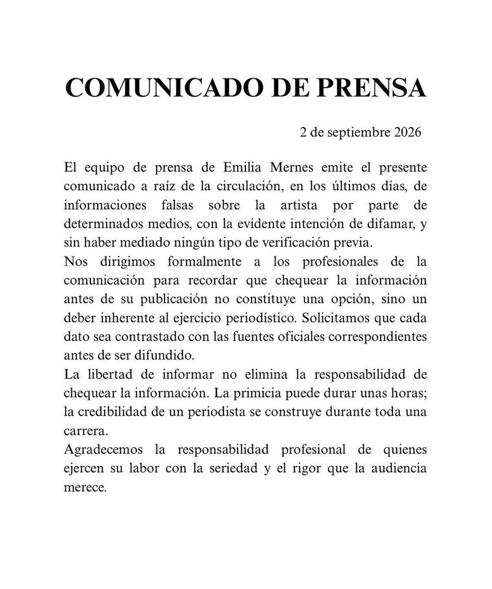Emilia_Date's tweet photo. El equipo de Emilia Ha publicado un comunicado sobre todas las Fakes News que estuvieron circulando. https://t.co/CGr7ByvLag