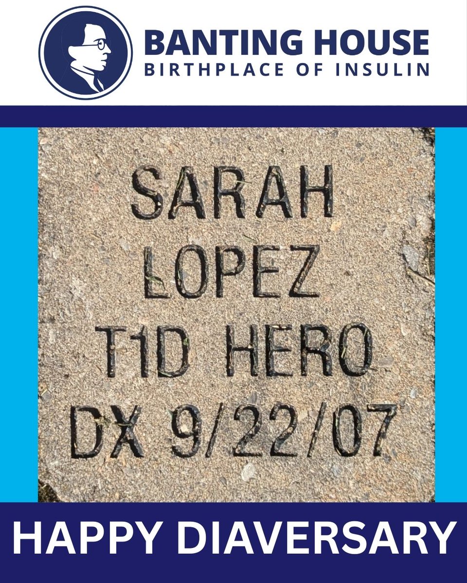 BantingHouse's tweet photo. Wishing Sarah a very happy #diaversary! From all of us at the #birthplaceofinsulin, we hope you have a great day!

#bantinghouse #thisplacematters #banting #diabetes #insulin #t1d #histmed #ldnont #fundraiser https://t.co/V0lEOVImDv