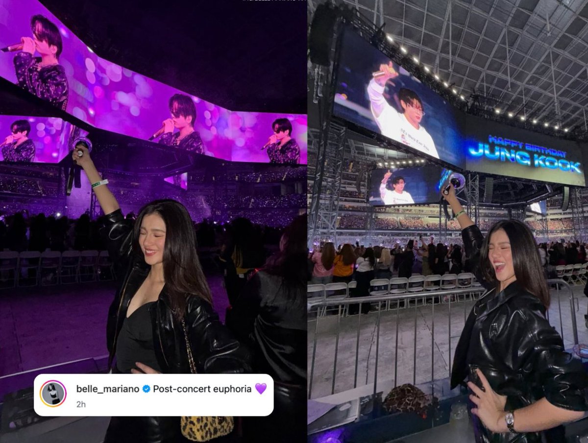 jjklogist's tweet photo. filipino actress and singer Belle Mariano attended the Arirang concert and posted about Jungkook's birthday celebration
 
if you know she has been the biggest jk biased, mentioned him as her celebrity crush &amp; even called herself mrs. jungkook 😭 https://t.co/QCoiNReWdk