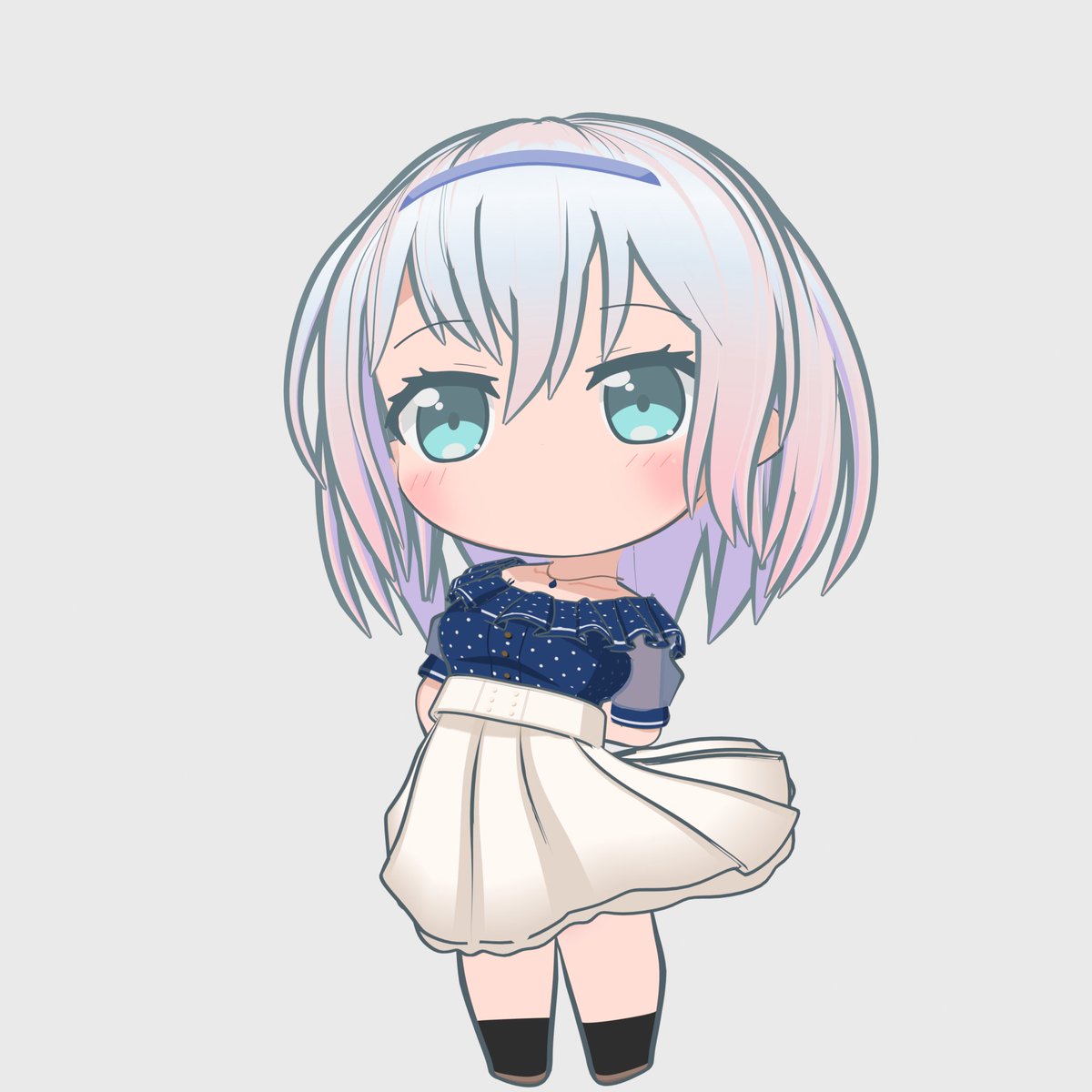 nukesura's tweet photo. ましろちゃんの夏私服
腰のところでキュッとなってるのが好き！
腰高なのも可愛いです
服の3Dモデルを作ってる間に
ゲーム内は衣替えしちゃったけど
9月に長袖着ててみんな暑そう
#倉田ましろ #b3d https://t.co/ME9bLSfQ0s