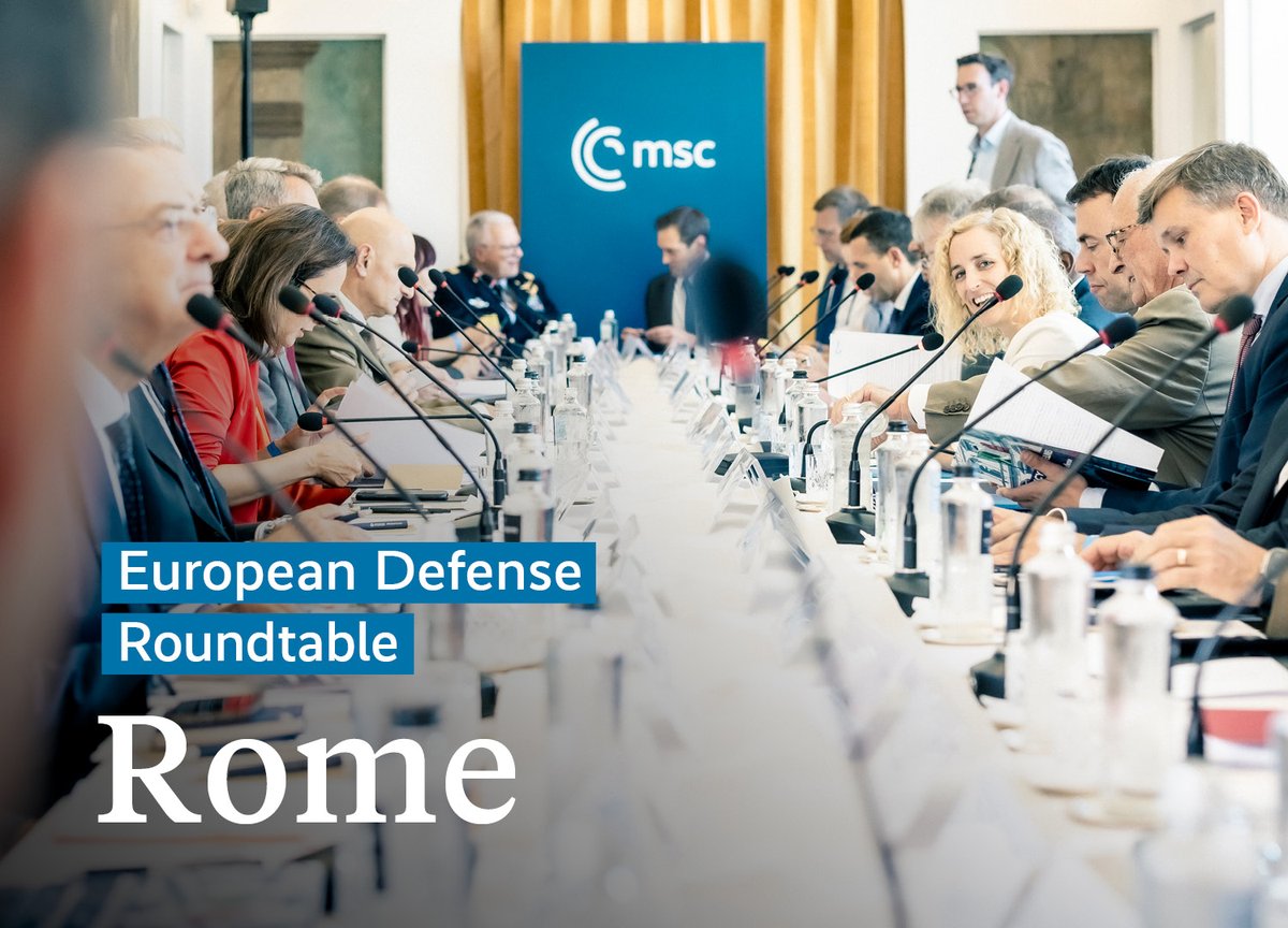 MunSecConf's tweet photo. Can Europe turn ambition into action? At our European Defense Roundtable in Rome 🇮🇹, hosted in partnership with @IAIonline, key European actors came together to discuss the role of the E5, geopolitical tensions, and industrial nationalism. 

Here are some key takeaways 👇 https://t.co/b1RP4skxNb