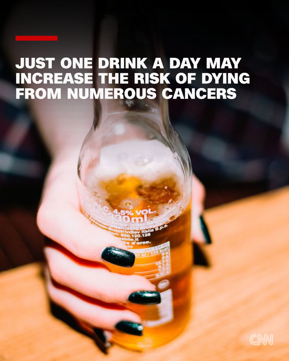 CNN's tweet photo. Alcohol may play a greater role in death from numerous types of cancers in the United States than previously known, according to a new study. https://t.co/hl5LLekjBK https://t.co/3NqQzk4fqV