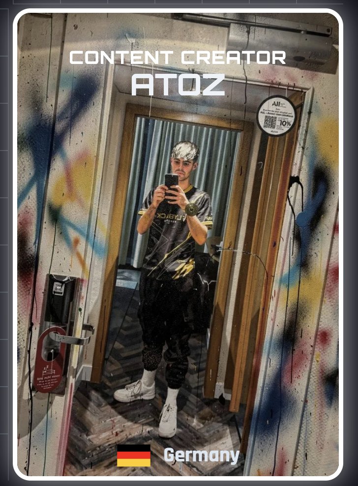 AtoZFbe's tweet photo. 🚨Ich Verlose 1 Code für @dachrlcards , Der  Gewinner kann 1x Content Creator Karte (von mir) und
1x 50 Coins Gewinnen🚨

✅ Was du machen musst: 
Folge @AtoZFbe    
und @dachrlcards  

Die Auslosung wird am Sonntag um 17 uhr passieren

#DACHRLCARDS #GIVEAWAY https://t.co/d0NfWgjc6B