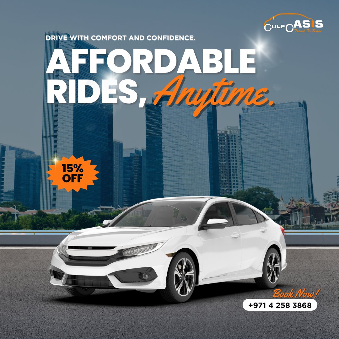 gulfoasis_ae's tweet photo. 🚗 Affordable Rides, Anytime in Dubai!
Drive with comfort, confidence, and convenience with Gulf Oasis Rent A Car. 

#GulfOasisRentACar #RentACarDubai #DubaiCarRental #CarRentalDubai #DubaiTravel #AffordableCarRental #DubaiCars #DriveDubai https://t.co/N1dC3Q1tg4