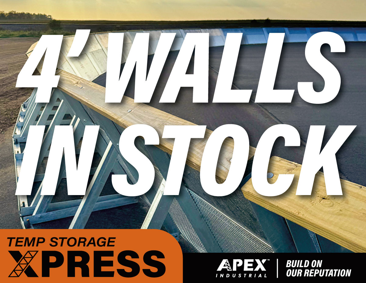 IndustrialAPEX's tweet photo. Looking for replacement walls or a new temporary grain storage system? We can help - right now! Place your order online and build within days! https://t.co/yC5sEmrrTO https://t.co/dVWZLhE0pp