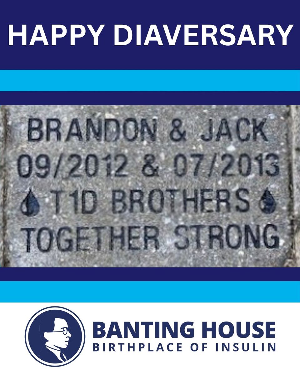 BantingHouse's tweet photo. From all of us at the #birthplaceofinsulin, we are wishing Brandon a very happy #diaversary month! We hope you have a great day!

#BantingHouse #thisplacematters #banting #diabetes #insulin #t1d #histmed #ldnont https://t.co/HAzs2YGN1P