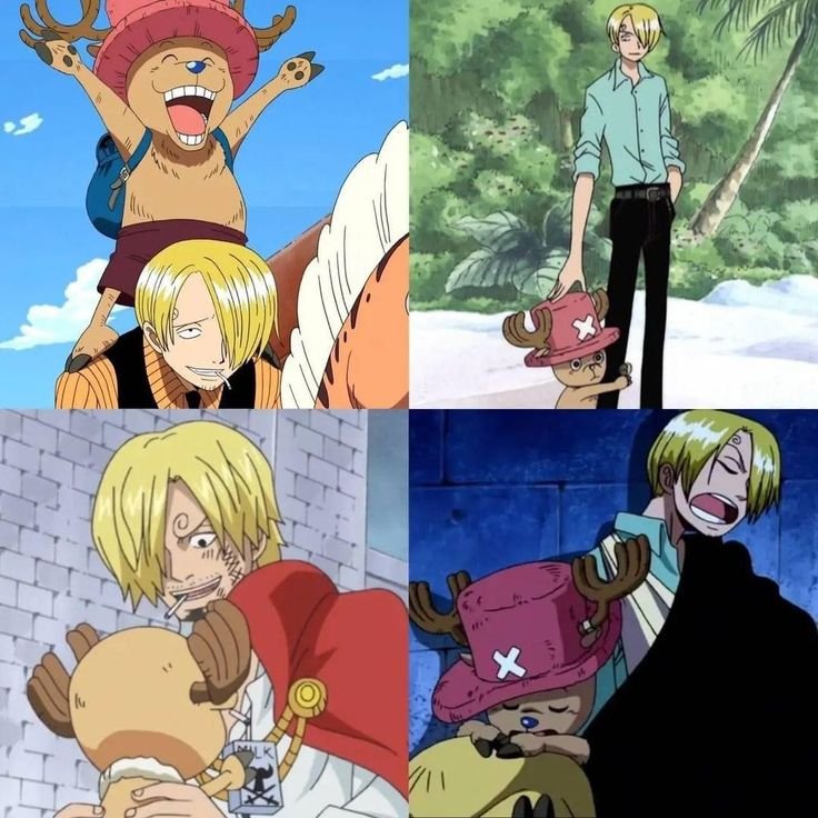 jamieluvsanji's tweet photo. chopper with his sanji they're always so cute and soft together i love them so much my precious babies🥹 https://t.co/1hGXoFJkhV