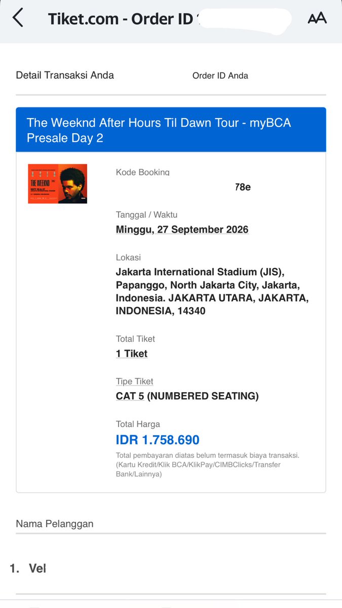 gymuch's tweet photo. @stdelaruby Halo aku ada cat 5 ku lepas 1400k aja, cod venue atau jaksel, ku urus sampe wristband kak. Ini tiket presale bca ya https://t.co/X3JO5zI1zB