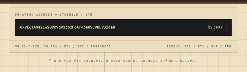 realsteelsol's tweet photo. @21chaindao Hey we've launched a Coin $21AGENT on Robinhood and redirected the fees to your donation wallet, you can claim the fees and this could be a way for you to fund further development

0x9202f51fe69fe8f30c3cb2bcbbc03b873f3722e3 https://t.co/XYBXdueNJq