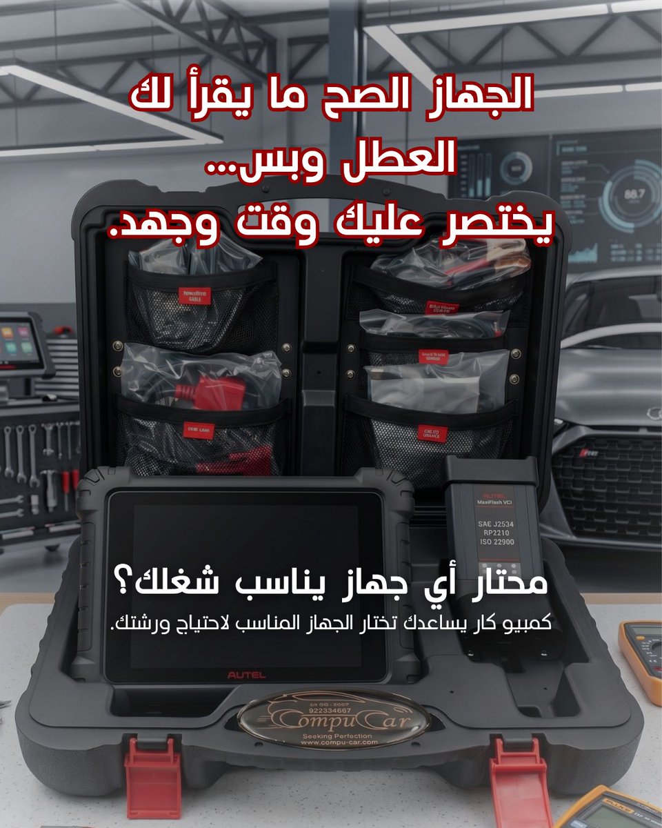 compucarsa's tweet photo. الوقت في الورشة يساوي فلوس! ⏳⚙️
كم مرة ضاع يومك وأنت تحاول تشخص عطل معقد، أو تفاجأت إن جهاز الفحص اللي عندك ما يدعم السيارة اللي قدامك؟
👇 لا تضيّع وقت ورشتك!
راسلنا اليوم في كمبيوكار وخلينا نساعدك تختار جهاز الفحص الأنسب لاحتياجاتك.
#كمبيوكار #فحص_سيارات #أجهزة_فحص_السيارات https://t.co/qIBTXtv24a