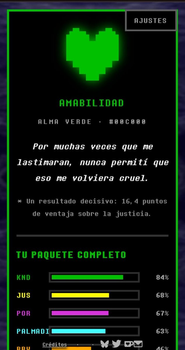 AzuNightVT's tweet photo. Por un momento pensé que Valentia pero el resultado cambió solo por UNA respuesta, aún así GOD 💚🧡 https://t.co/BpLBFyV2lf