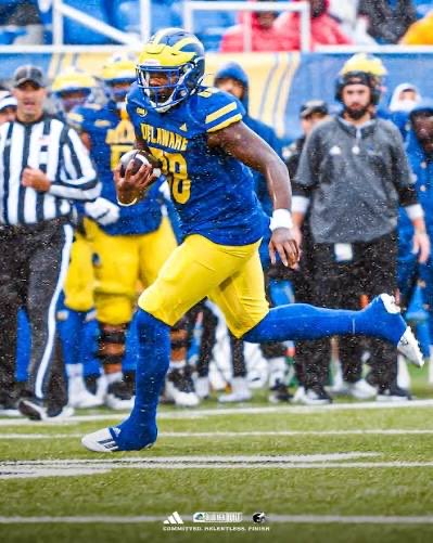 CoachSpadafino's tweet photo. GOOD LUCK THIS SEASON to @DoverSenatorsFB Alum Elijah Sessom and Tysean Milligan playing for @Delaware_FB tonight against Merrimack at 7pm! #GoDover #RollHens https://t.co/XF0XnxuOCj