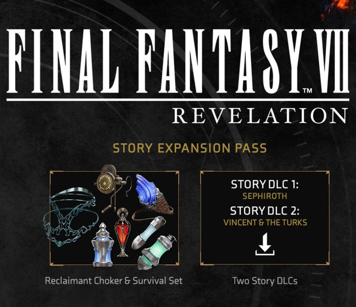 NotiPlay_'s tweet photo. Final Fantasy VII Revelation tendrá 2 DLCs de historia.

▫️ Uno centrado en Sephiroth, que se lanzará en Invierno de 2027.
▫️ Otro centrado en Vincent y los turcos, se lanzará en primavera de 2028. https://t.co/eczavPG8lY