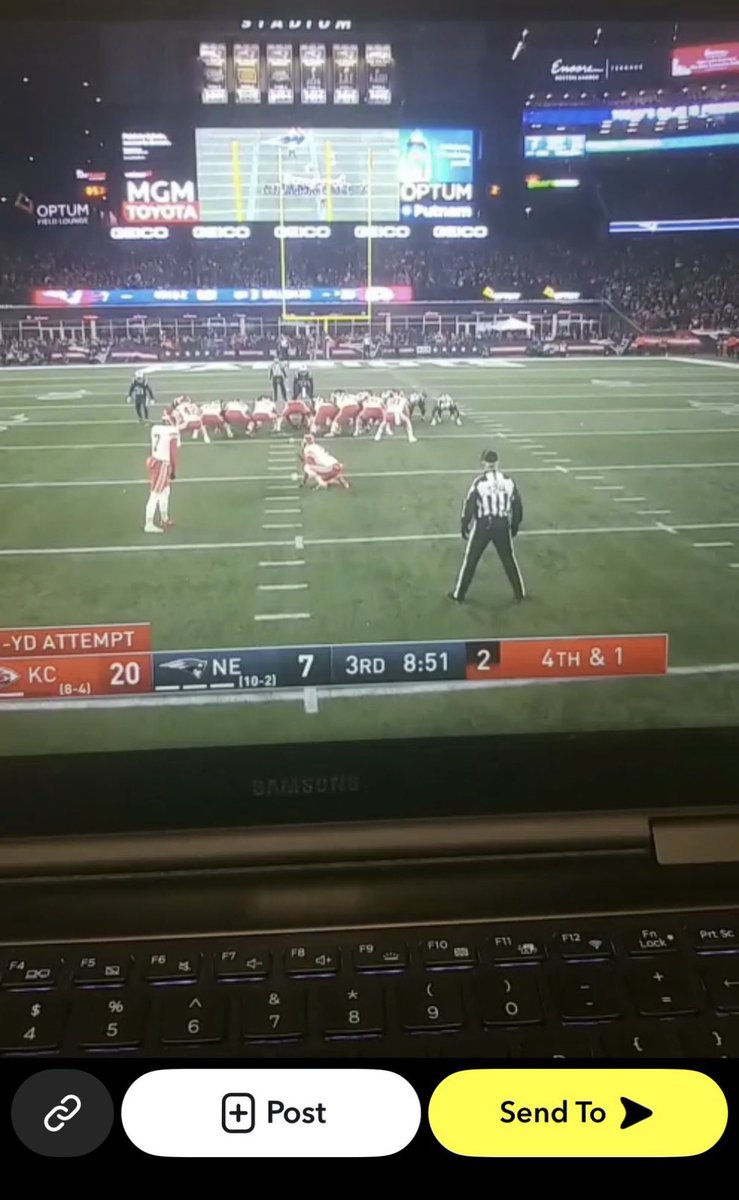 mattcam7's tweet photo. @ToddFuhrman I noticed this back in 2019. Check out the difference when Pats are kicking https://t.co/SAcnmBlIGD