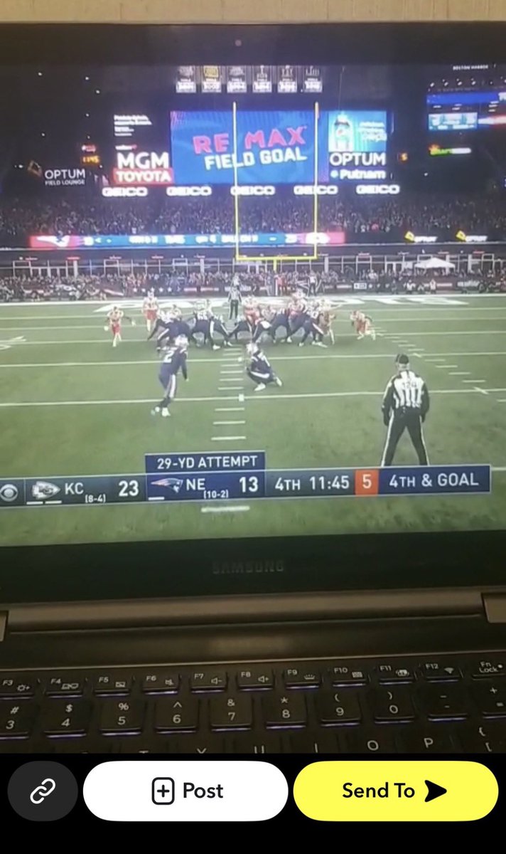 mattcam7's tweet photo. @ToddFuhrman I noticed this back in 2019. Check out the difference when Pats are kicking https://t.co/SAcnmBlIGD