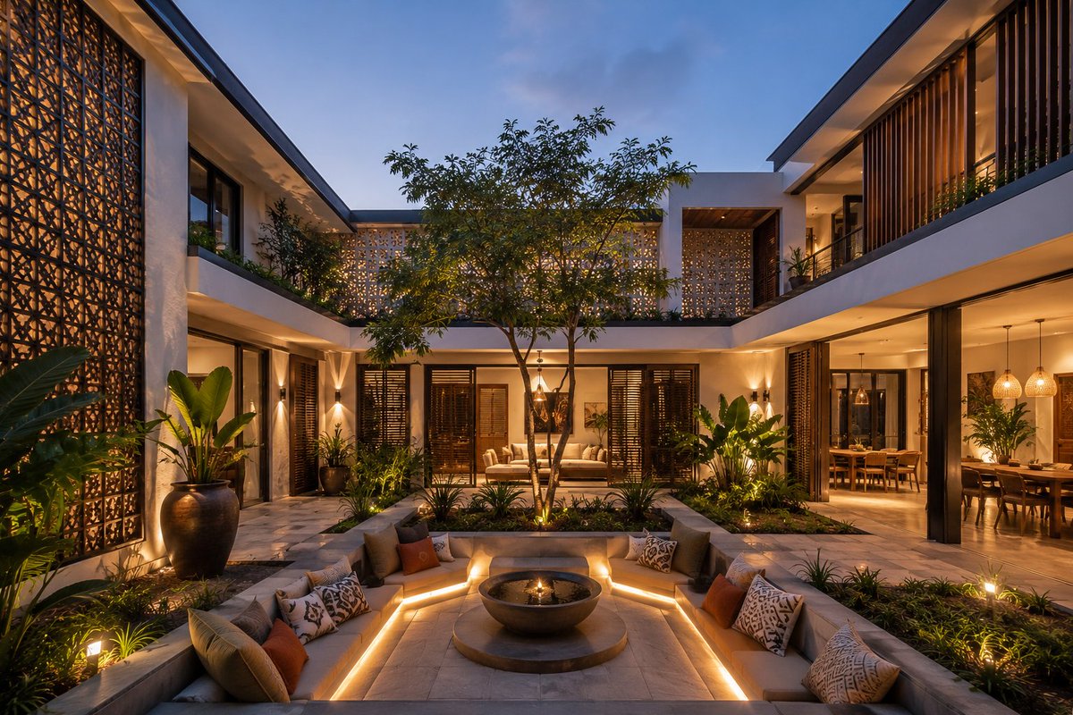 MMakavelis's tweet photo. Modern architecture gave us glass boxes.
African architecture gave us breathing courtyards.

Which one actually understands our climate?

For generations, African courtyards were the heart of family, community and everyday life—creating privacy, connection, shade, airflow and daylight.

Maybe modern African architecture shouldn’t erase these principles.
Maybe it should reinvent them.

The future of African architecture may be hiding in the wisdom we left behind.

#AfricanArchitecture #NigerianArchitecture #SierraLeone #Nigeria #WestAfrica #ModernArchitecture