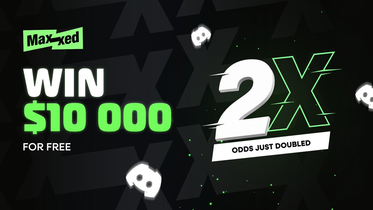 maxxedio's tweet photo. Maxxed Discord is live 

Join for a chance to win $10,000

Follow, repost, and drop your Discord usernames to 2X your odds https://t.co/hQn8iXG6Mh
