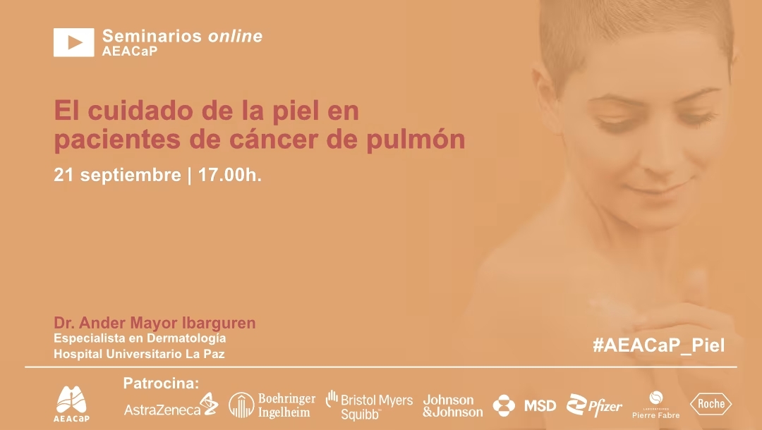 AEACaP's tweet photo. 🔵🫁 @AEACaP lanza el seminario web ‘El cuidado de la piel en pacientes de #cáncerdepulmón’

➡️ Se hablará de las opciones para curar y prevenir los efectos secundarios de los tratamientos oncológicos

🧑‍⚕️ Con el dr. Ander Mayor Ibarguren

🗓️21/09
🕔17h

ℹ️https://t.co/l8Emc2Dd4y https://t.co/dt1BoNn5Ni