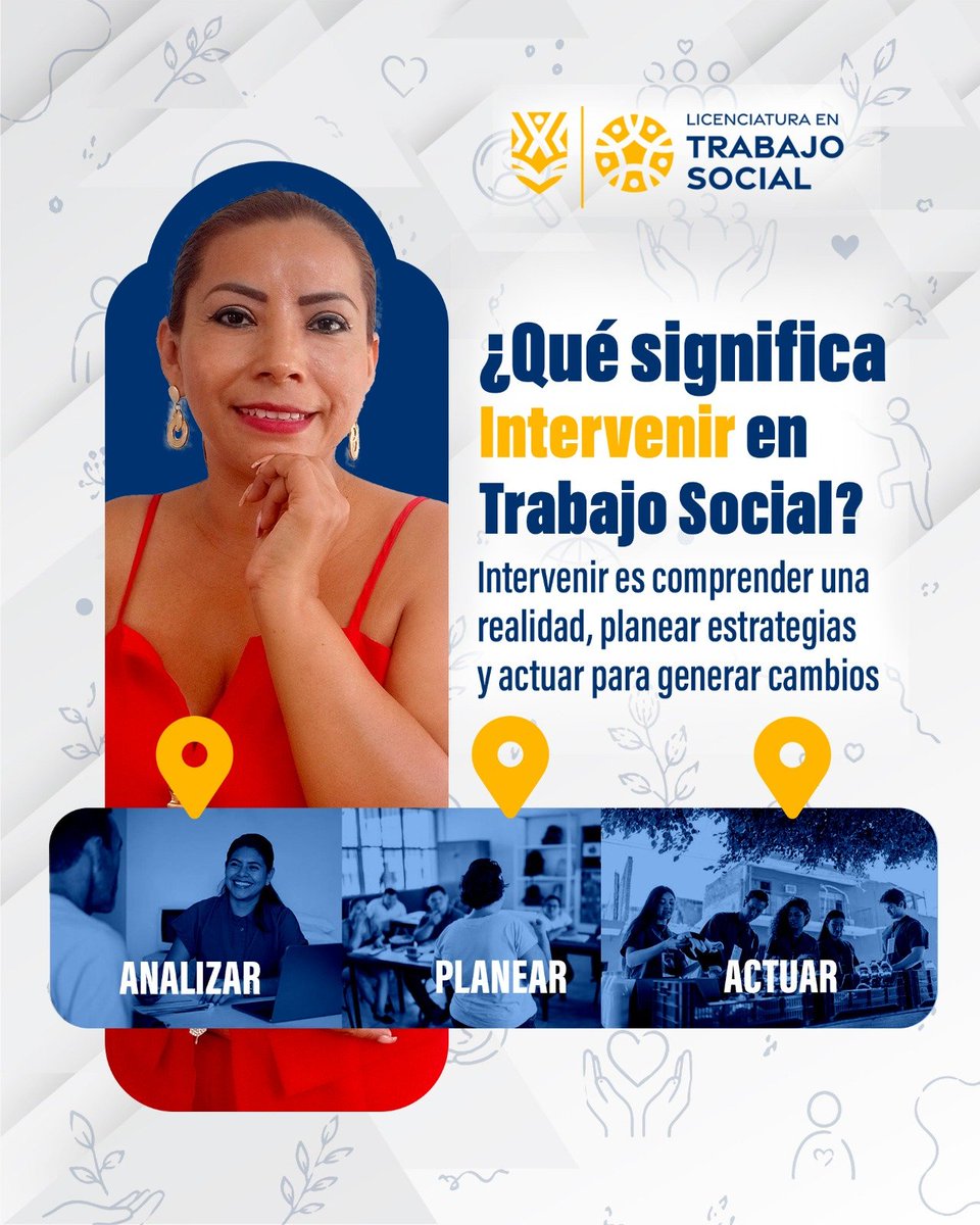 CUDIIACA's tweet photo. Intervenir en Trabajo Social es comprender una realidad, planear estrategias y actuar para generar cambios.
Analizar. Planear. Actuar.
Descubre lo que implica esta profesión en CUDI.
#TrabajoSocial #CUDI #Vocación #Universidad #ImpactoSocial #InscripcionesAbiertas #Licenciatura https://t.co/mpKbe9iYJX