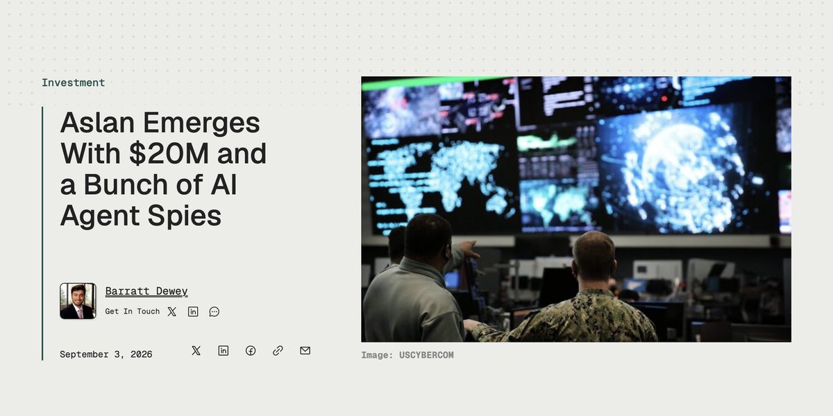 AslanProtects's tweet photo. The American people and American institutions have been made to accept a reality where a web of faceless, evil actors can defraud, deceive, honeypot, and even plan lethal attacks against us, all from the sanctuary of a dark internet.

They can change accounts, names, platforms, and groups. We should not have to rediscover them every time they do.

But right now that's how it's done. Our $20M round is already changing that. 

Nearly 100 Aslan operatives are already out there, building the persistent presence our operators have never had at scale.

@tectonicdefense went deeper on how it works and why winning in the digital theater requires scale and persistence, not just more collection and more headcount.
