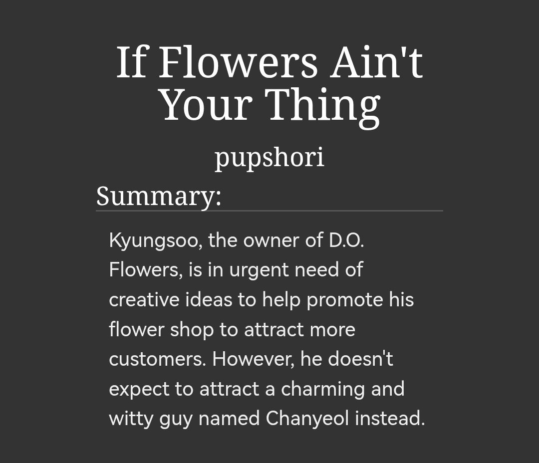 chansoofics's tweet photo. [UPDATE] If Flowers Ain't Your Thing - pupshori - https://t.co/FbHxfwvx1i https://t.co/qEWc8QvRpa
