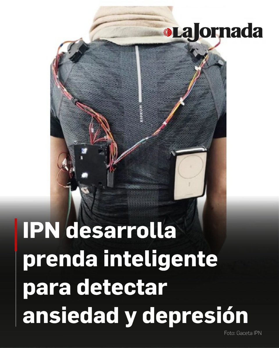 LaJornada's tweet photo. La investigadora mexicana María Caridad Mireles Pérez desarrolla una prenda inteligente equipada con múltiples sensores capaces de identificar señales asociadas a episodios ansioso-depresivos, con el propósito de ofrecer diagnósticos y tratamientos más certeros para los pacientes.

En entrevista con Xinhua, la creadora de ese innovador proyecto señaló que, hasta ahora, no existe a nivel mundial una investigación de esas características enfocada en atender a los sectores vulnerables de la población que enfrentan trastornos de ansiedad y depresión, cuya incidencia aumentó 25 por ciento a nivel global en el último lustro.

Más información en: https://t.co/W6rqxzfw8w