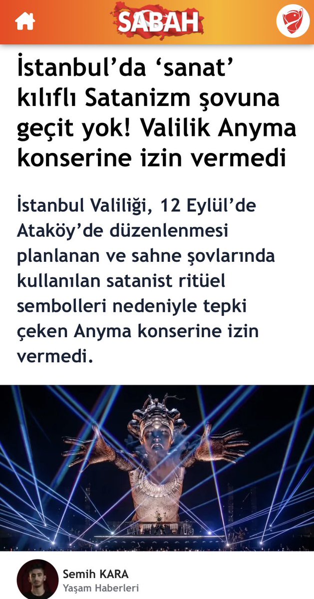 ToplumsalMht139's tweet photo. Sabah gazetesinin “Satanist” başlığıyla hedef aldığı ve “Konser Değil, Ruhsal Katliam!” manşetiyle haberleştirdiği Anyma konserinin reklamını daha önce yaptığı ortaya çıktı. https://t.co/FHKFxiNuKU