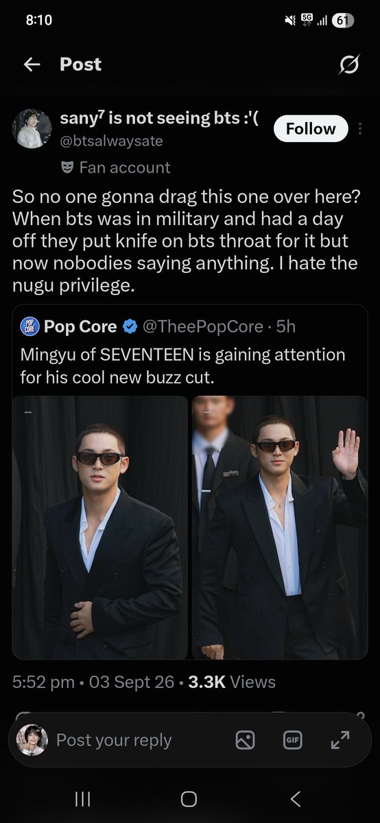 svtwithbsk's tweet photo. Carat hall of fame worthy???

gyu getting off even before joining military!
Waw https://t.co/CkR9wD8xiP