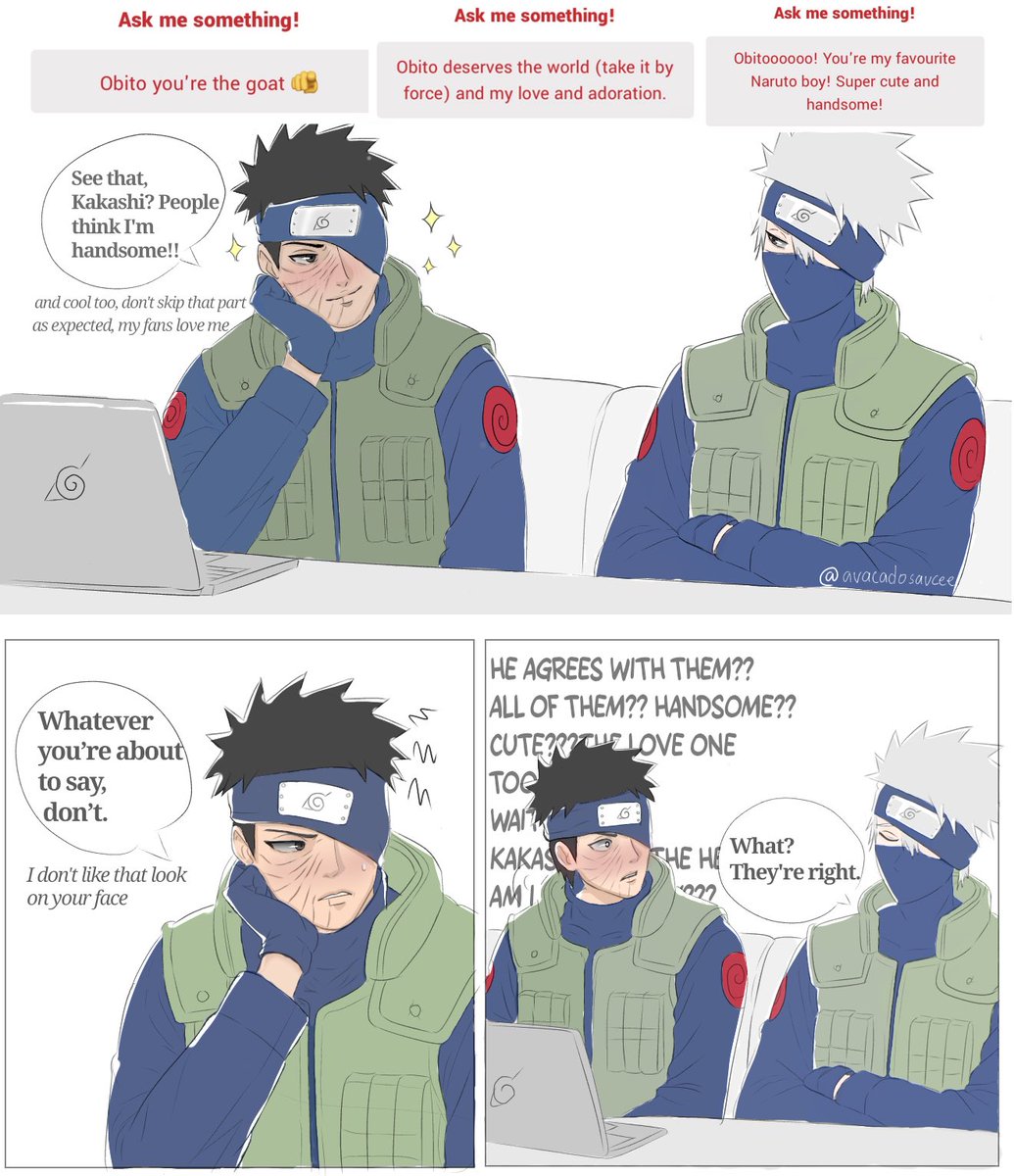 avacadosaucee's tweet photo. it's Jonin AU Obito and Kakashi this time!!

#obkk #kkob (honestly it could be both) https://t.co/I4U0XhevHe
