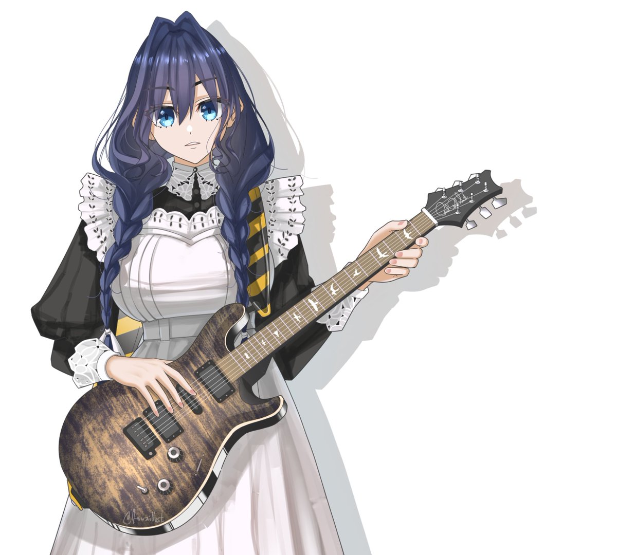 NouaIllust's tweet photo. Other qualifications for becoming a Maid⏳️ : 
- Must be able to be a "Maid-Rock" 🎸

Guitar : PRS 

#クロニーラ #kronillust https://t.co/WW1SlTbLXp