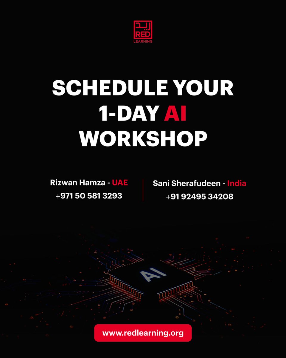 red_learning's tweet photo. AI is becoming an essential skill for project and construction professionals.

Join Red Learning's 1-Day Corporate AI Workshop.

✅ Project Management
✅ Construction Management
✅ On-site or Online 

🌐 https://t.co/BMCr7Gej9u https://t.co/TSY4MVy8Ru