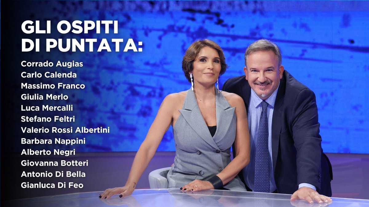 InOndaLa7's tweet photo. #StaserainTV #InOnda puntata lunga con:

Corrado Augias @CarloCalenda Massimo Franco @giullimer @Luca_Mercalli @StefanoFeltri @ValerioRossiAlb Barbara Nappini @negrialbe @BotteriGiovanna @AntDiBella Gianluca Di Feo

Dalle 20.30, su #La7, con @mariannaaprile e @lucatelese https://t.co/6NMz0Js15n