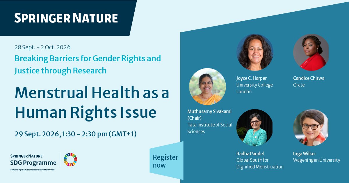 Reprod_Health's tweet photo. 🚨Why is menstrual health still treated as a hygiene issue rather than a human rights one? 

Join Breaking Barriers 2026 to explore the evidence. 

Register here: https://t.co/pj5Q9Nyz7j 

#BreakingBarriers2026 #GenderEquality #SDG5 https://t.co/aB621Xomwt