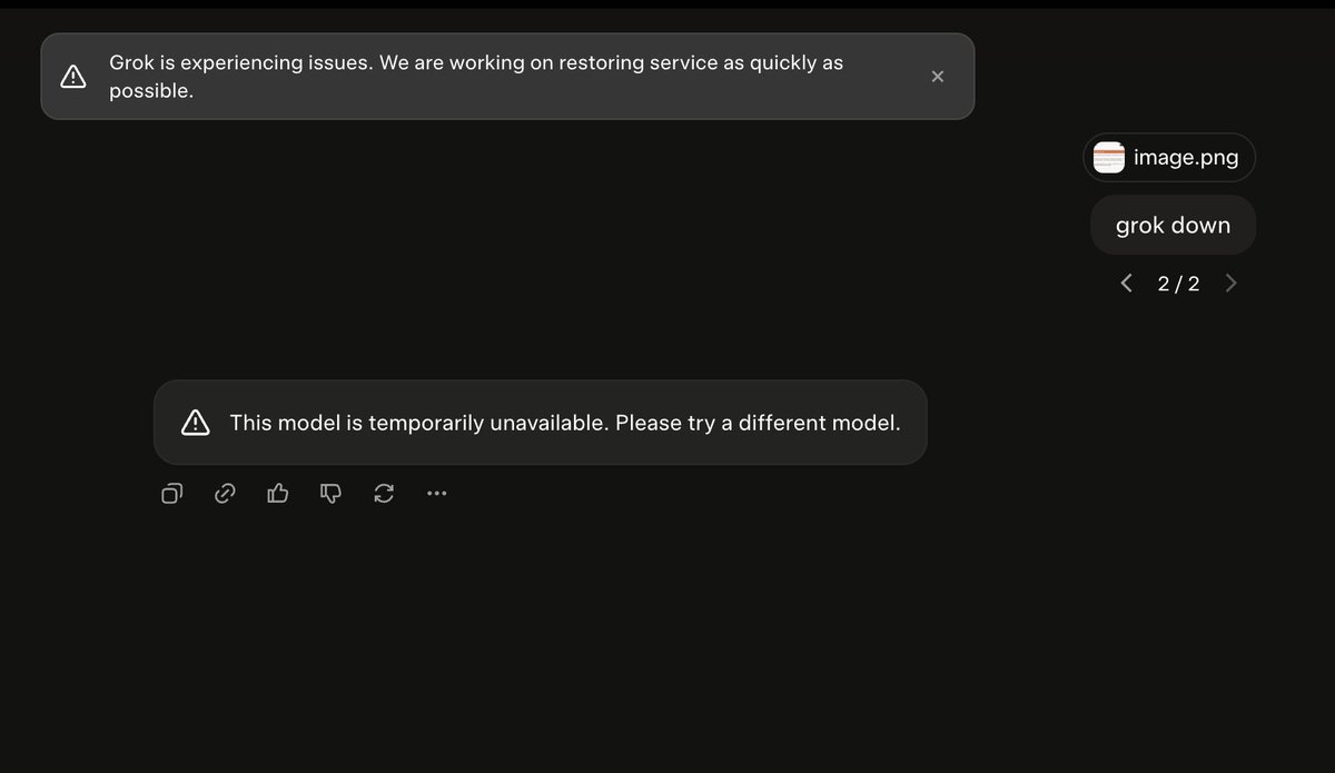 evrydaypursuit's tweet photo. Claude, Grok and Chatgpt all down simultaneously ???
A Coincidence or something else ??

#Grok #Claude #ChatGPT #Anthropic #OpenAI https://t.co/8MiNb0PVNT