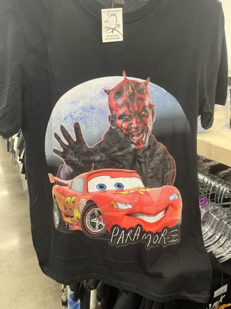 StarWarsSarBear's tweet photo. Randomly remembered that Darth maul lightning McQueen paramore shirt and it made me smile https://t.co/eiNw04SNZO