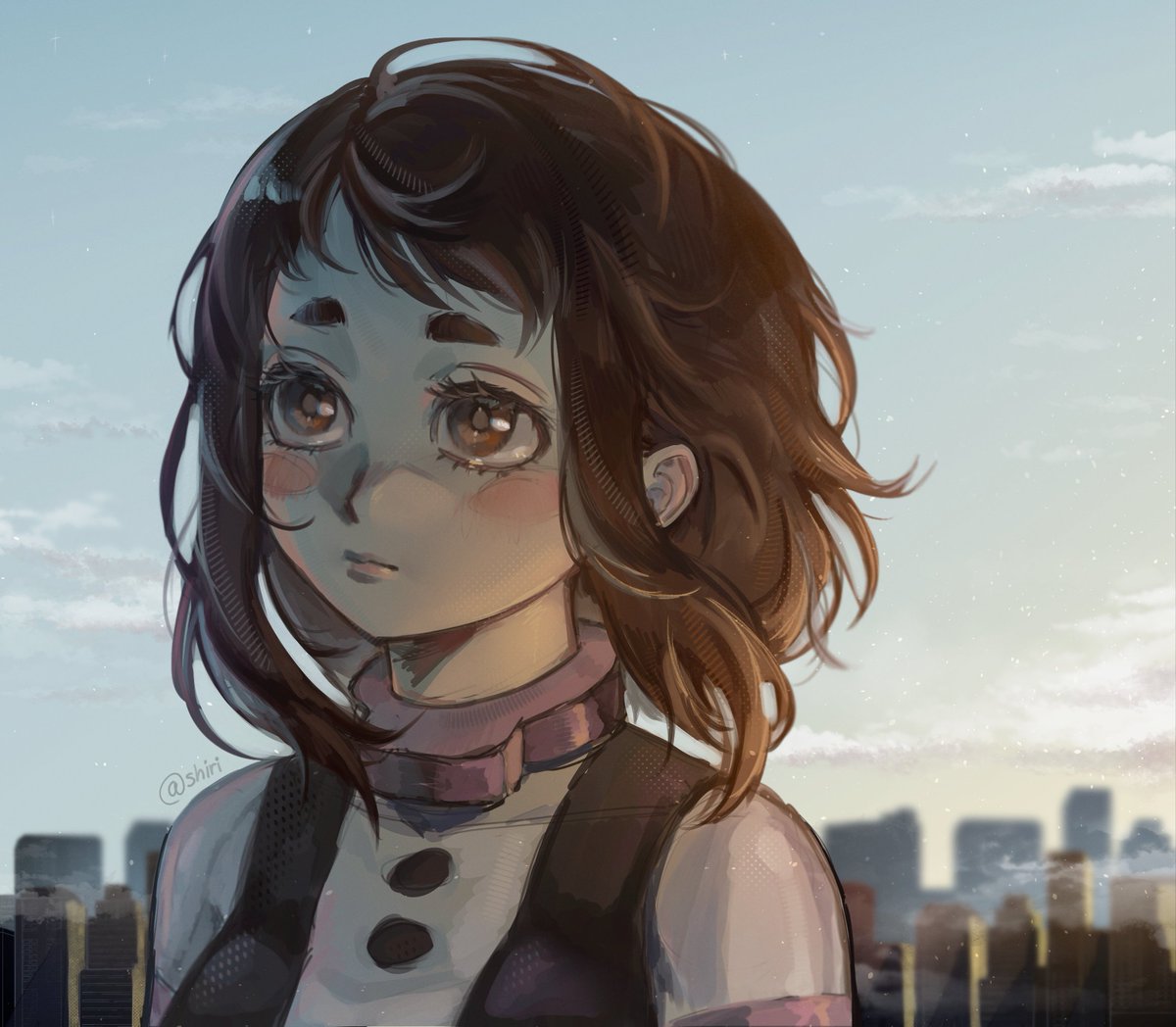 vilka_v_glazu's tweet photo. I'll try to draw more atmospheric pictures.
Uraraka woke up too early. https://t.co/V6ZpUGAQkK