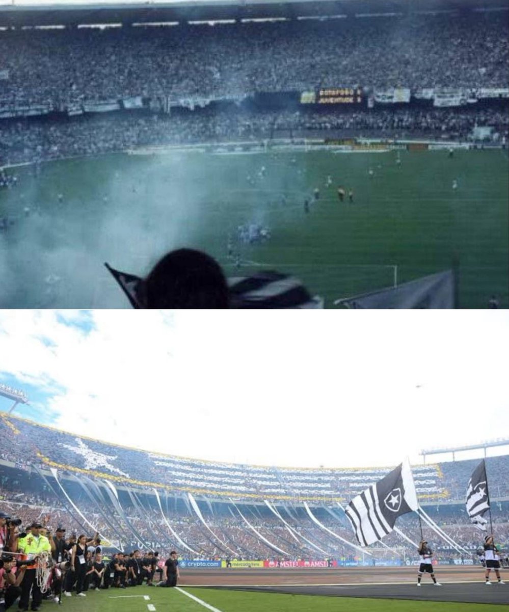 Noitedecopa's tweet photo. ⭐ | O maior público da história da Copa do Brasil aconteceu na final de 1999, entre Botafogo e Juventude, no Maracanã, com 101.581 pessoas.

Além disso, o Fogão também protagonizou uma das maiores INVASÕES de torcida brasileira em uma final internacional, fazendo de Buenos Aires um verdadeiro Rio de Janeiro na decisão da Libertadores de 2024, conquistada pelo clube.

1 vice e 1 título, mas com algo em comum, o baita espetáculo protagonizado pelos torcedores do Glorioso carioca.

Torcida SUBESTIMADA e que merece muito respeito! ⚫⚪