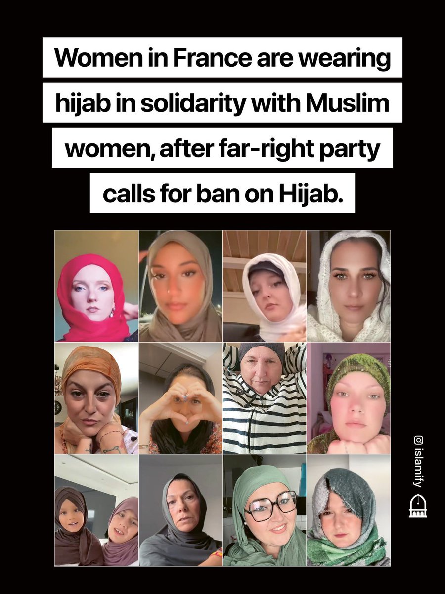 Alhamdhulillaah's tweet photo. French women are showing solidarity with Muslim women online after far-right presidential contender Marine Le Pen renewed her proposal to ban the hijab in public spaces.

Posts circulating on social media have called for solidarity with Muslim women while criticizing proposals that could penalize women for wearing the headscarf. Many of those expressing support do not wear the hijab themselves, instead framing the issue as one of individual freedom and opposition to discrimination.

In a show of solidarity, women have shared videos of themselves wearing the hijab, saying they stand with Muslim women and their right to choose what they wear. Some men have also joined the online campaign.