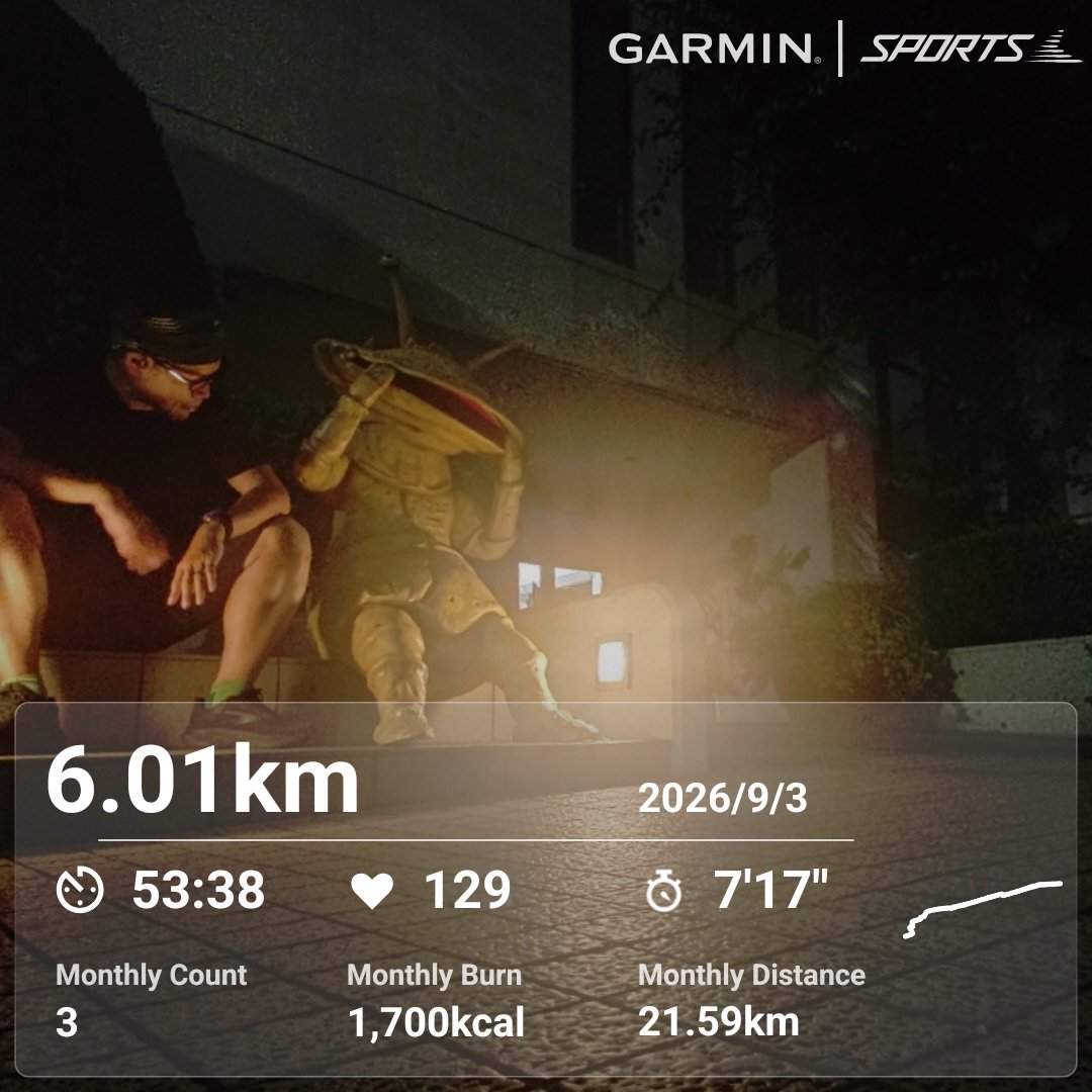 iguinfo's tweet photo. [OK] run 6km completed 🦿
[MONTHLY] 6km
[STREAK] day 62/100
[██████|───] 62%

#run #nightrun #garmin #100DaysOfRun #zone2run https://t.co/CMPGI9JM9Q