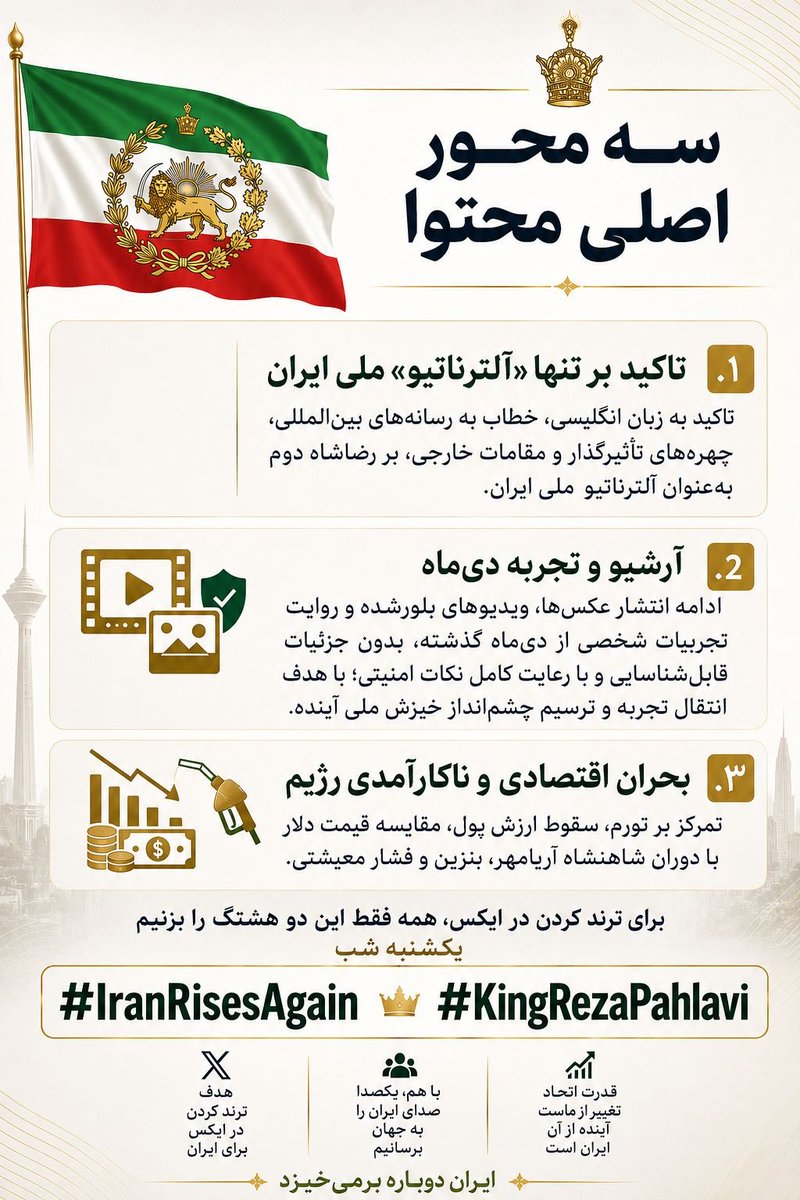 Anje_2026's tweet photo. @zazar61 👑صدای آزادی ایران را به گوش جهانیان میرسانیم.
✌️برای پس گرفتن میهن، همپیمان و همصدا در طوفان بزرگ توییتری شرکت میکنیم.
🗓️ یکشنبه ۱۵ شهریور ۱۴۰۵ (۶ سپتامبر ۲۰۲۶)، ساعت ۸ شب به وقت ایران
#IranRisesAgain
#KingRezaPahlavi https://t.co/6UxNuQ6z1I