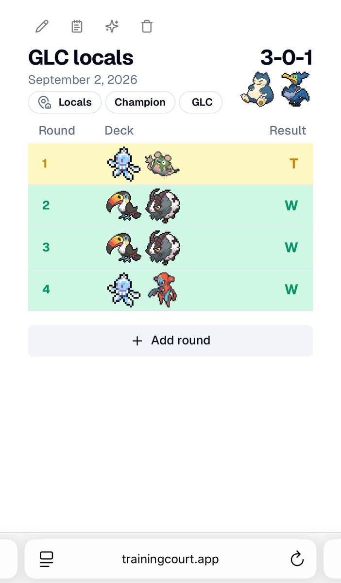 Sk1baa's tweet photo. Won my first ever #GLC badge with Snorlax!🗿
I’m very happy that my experimental list pulled through and worked despite it having some sus cards.
Since my locals just introduced collecting badges I’m very excited to give other types a try! 🕵️♂️
#gymleaderchallenge https://t.co/AgwQeBN2It