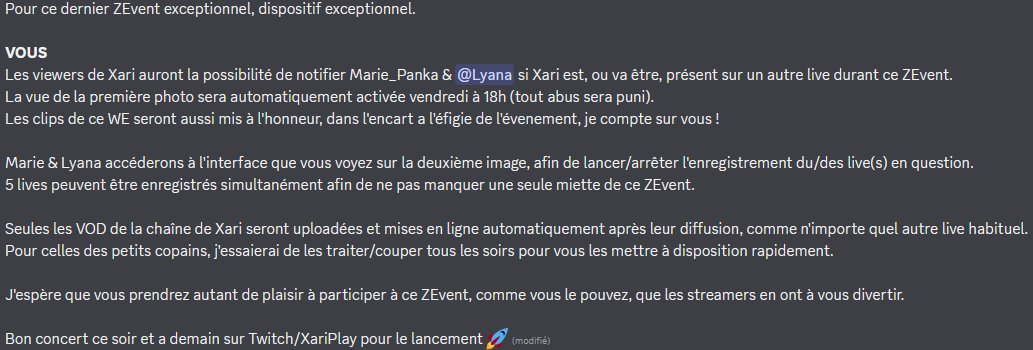 AntoineCardonFR's tweet photo. Pour ce WE de #ZEvent, on a mis les petits plats dans les grands pour #XariPlay @Xari_ @ZEVENTFR https://t.co/aD4a0jOivT