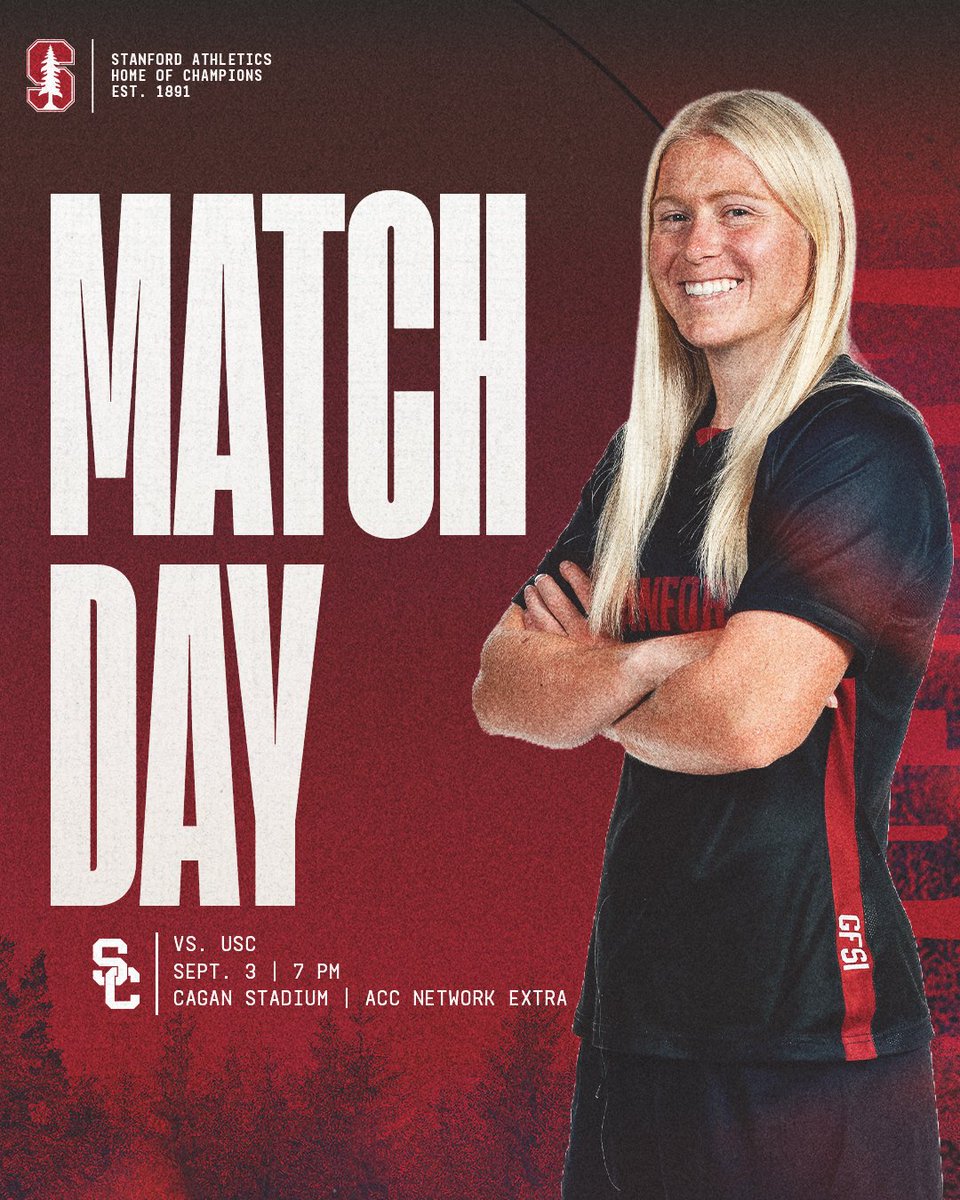 StanfordWSoccer's tweet photo. Trees vs. Trojans on The Farm

1⃣9⃣ » Katie Meyer Number Retirement
🧢 » Mental Health Matters Hat Giveaway
🎟️ » https://t.co/7yT2VxyuHx
📺 » ACC Network Extra
💻 » https://t.co/Ta0uYdTnvS
📈 » https://t.co/Gde5FqQZEK
📻 » https://t.co/HBkkxe7yag (@KZSUSportsRadio)

#GoStanford https://t.co/NJWvV9QMQG