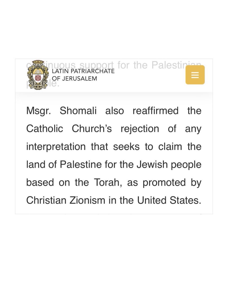 chunguskitten's tweet photo. The Catholic Church rejects “Christian” Zionism https://t.co/bmd7Lbxtyg