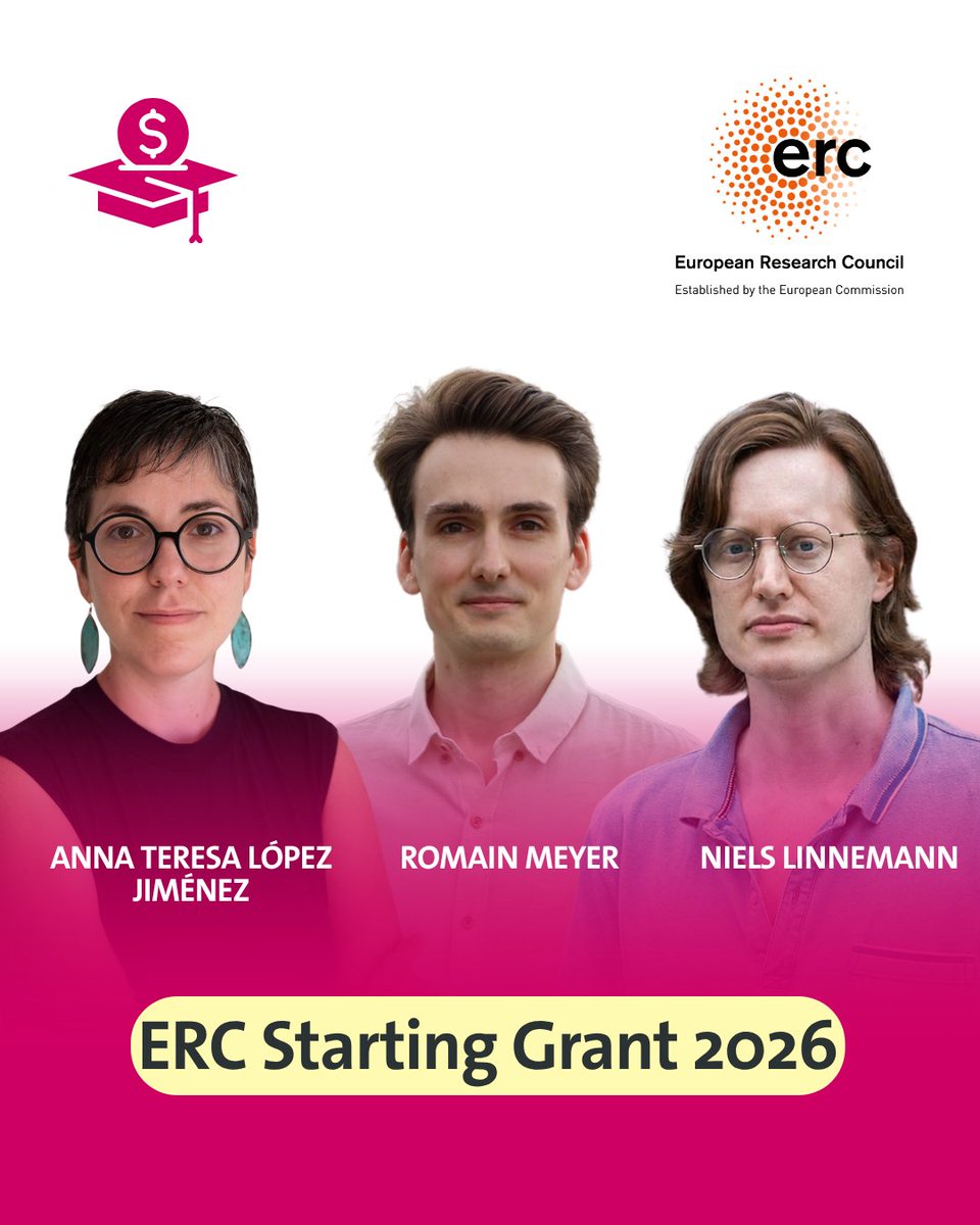 UNIGEnews's tweet photo. Le @ERC_Research a attribué trois #ERCStartingGrants à des scientifiques de l’UNIGE, pour un montant total de 6,6 millions d’euros.

Plus d'infos 👉 https://t.co/zhtj8pE2qd

@Research_UNIGE @sciences_UNIGE https://t.co/DwttVCv9yh