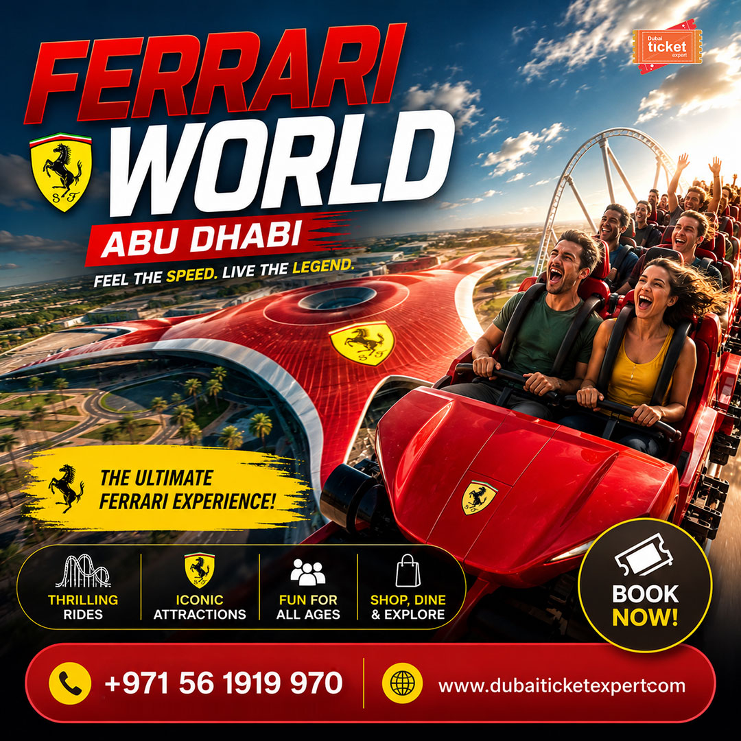 DubaiTicketExp's tweet photo. Ready for the Ultimate Thrill? Visit Ferrari World Abu Dhabi! 🏎️

Feel the speed. Experience the thrill. Make unforgettable memories!

📲Book Now with DubaiTicketExpert &amp; get ready for an action-packed day in Abu Dhabi!
https://t.co/0gt6rk6Dno

#FerrariWorldAbuDhabi #FerrariWorld https://t.co/1OPcOoCGwF