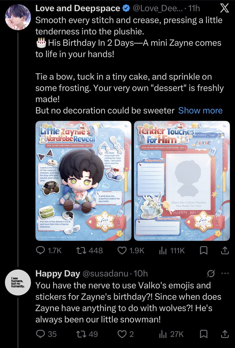 toasteeeggs's tweet photo. @aoylva It’s this I’m pretty sure and it is objectively pretty funny considering Zayne specifically has been called a cat since before the kitty banner https://t.co/i9I1dJsVx7