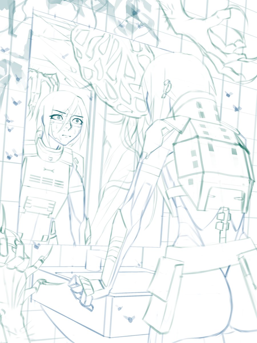 NuclearBanan's tweet photo. she tryna ignore it #signalis #wip https://t.co/tnJ98rrm73