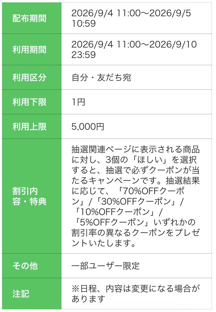 8080ura's tweet photo. ✅LINEショッピング
対象者限定。
対象商品を3個「ほしい」を選択すると最大70%OFFクーポンが当たる

📌9/4 11:00〜 https://t.co/2ZLD9Jw2ND