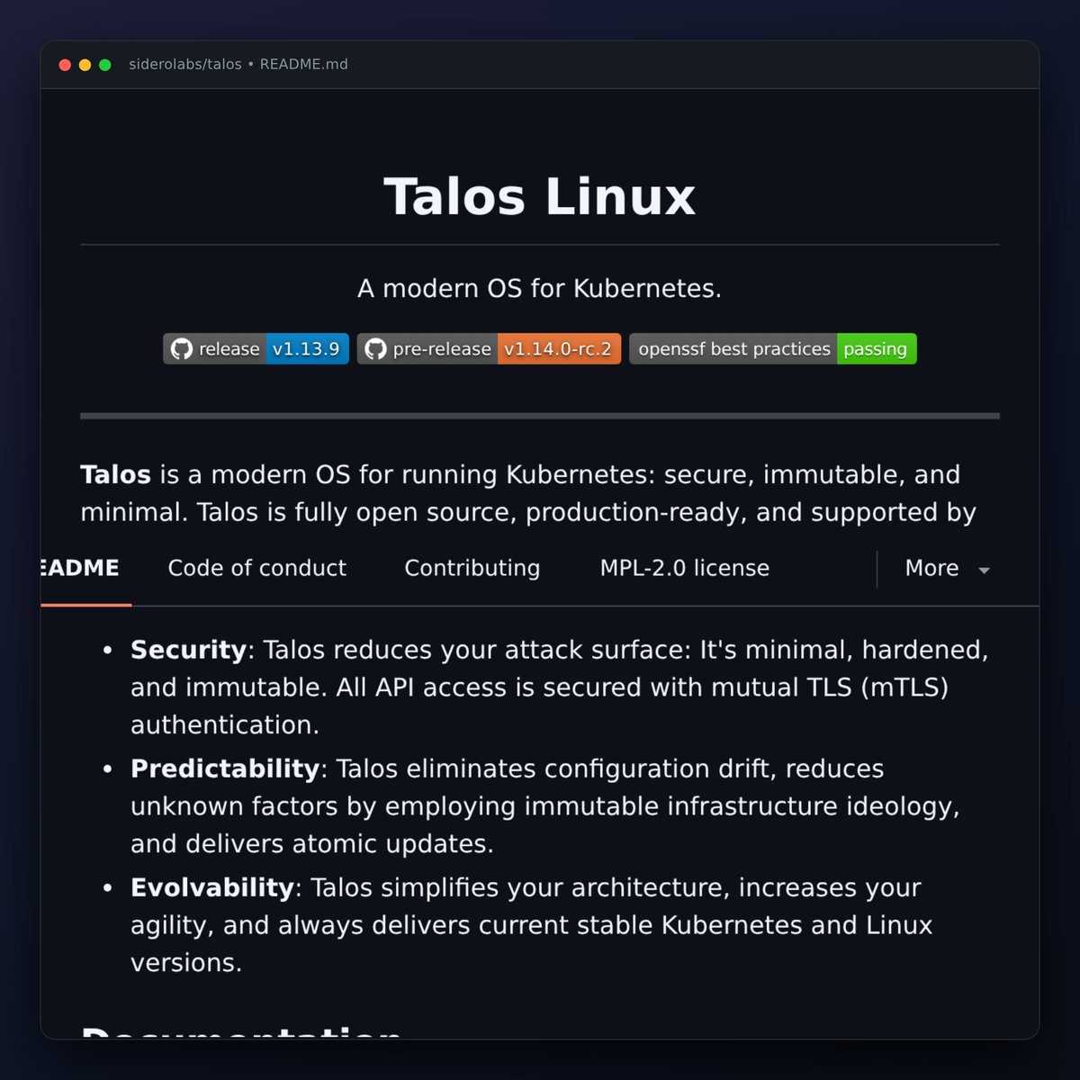 MundoDev0ps's tweet photo. 🛡️ Talos Linux (7.8k ⭐): El sistema operativo inmutable diseñado exclusivamente para Kubernetes.

📦 https://t.co/FnJdxW1TPp

#DevOps #OpenSource https://t.co/wfqYj4RKGp